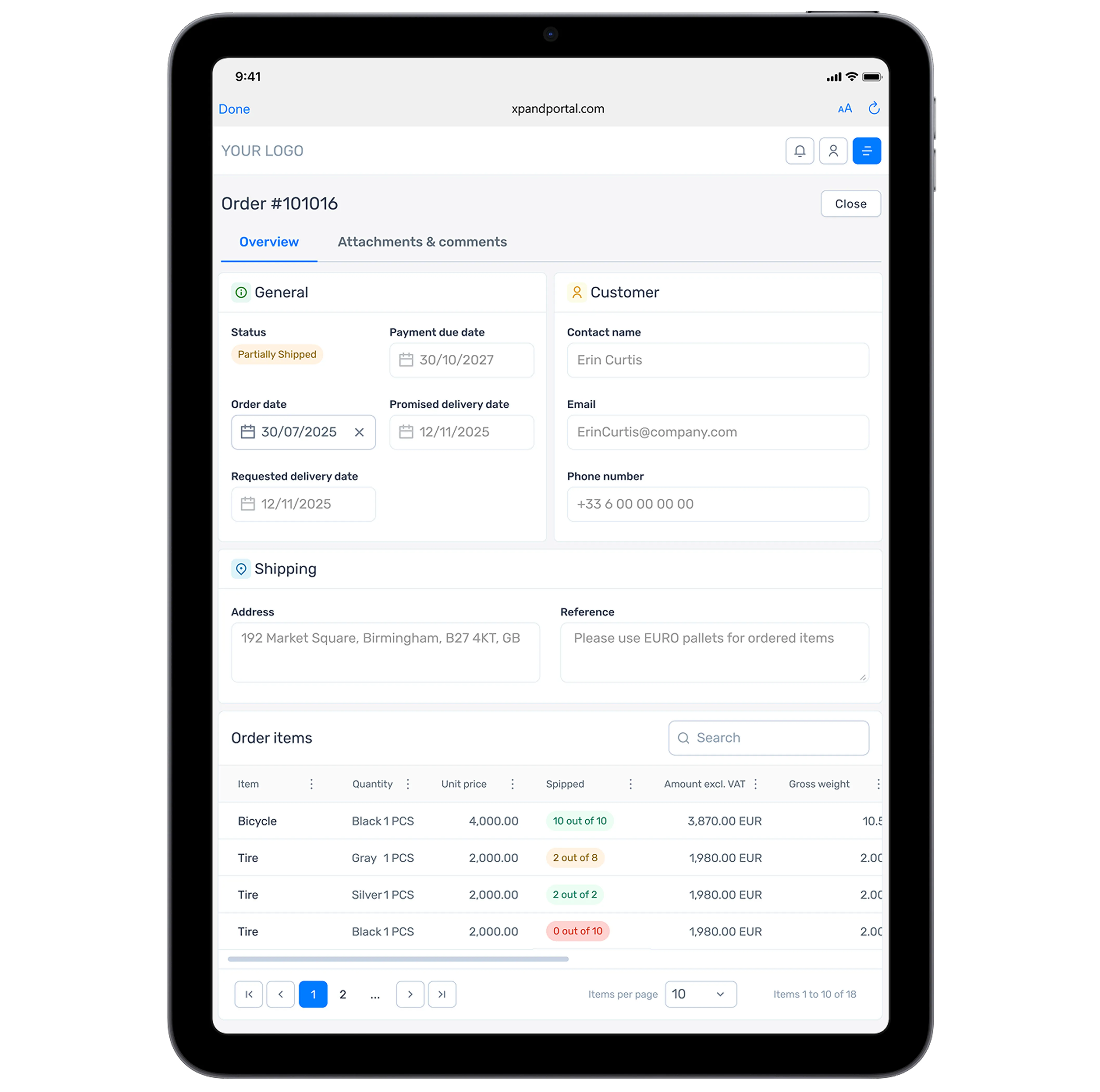 Customer Order Management Module